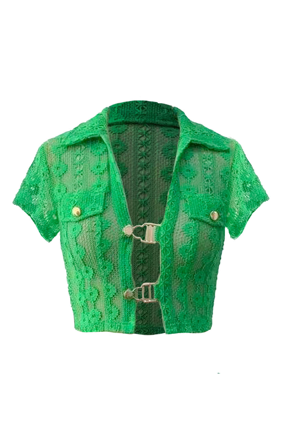 Jagger Green 70s Lace Crochet Top