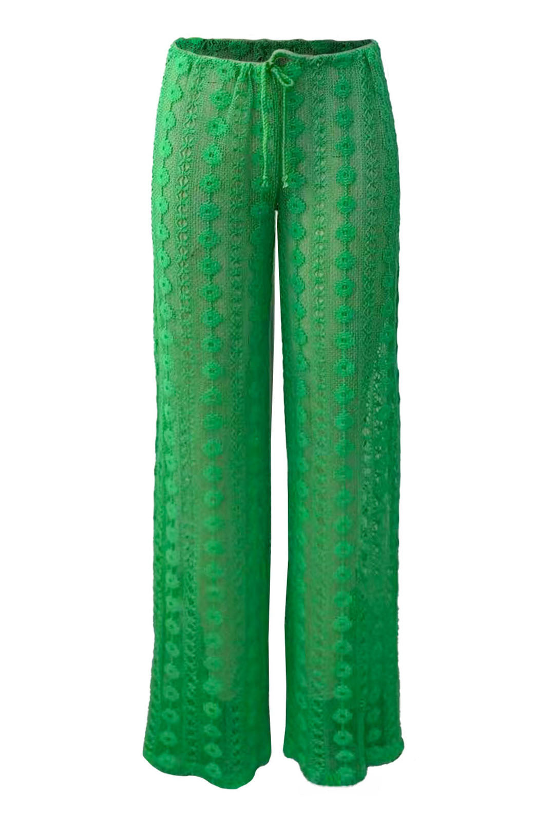 Jagger Green 70s Lace Crochet Straight Leg Trousers