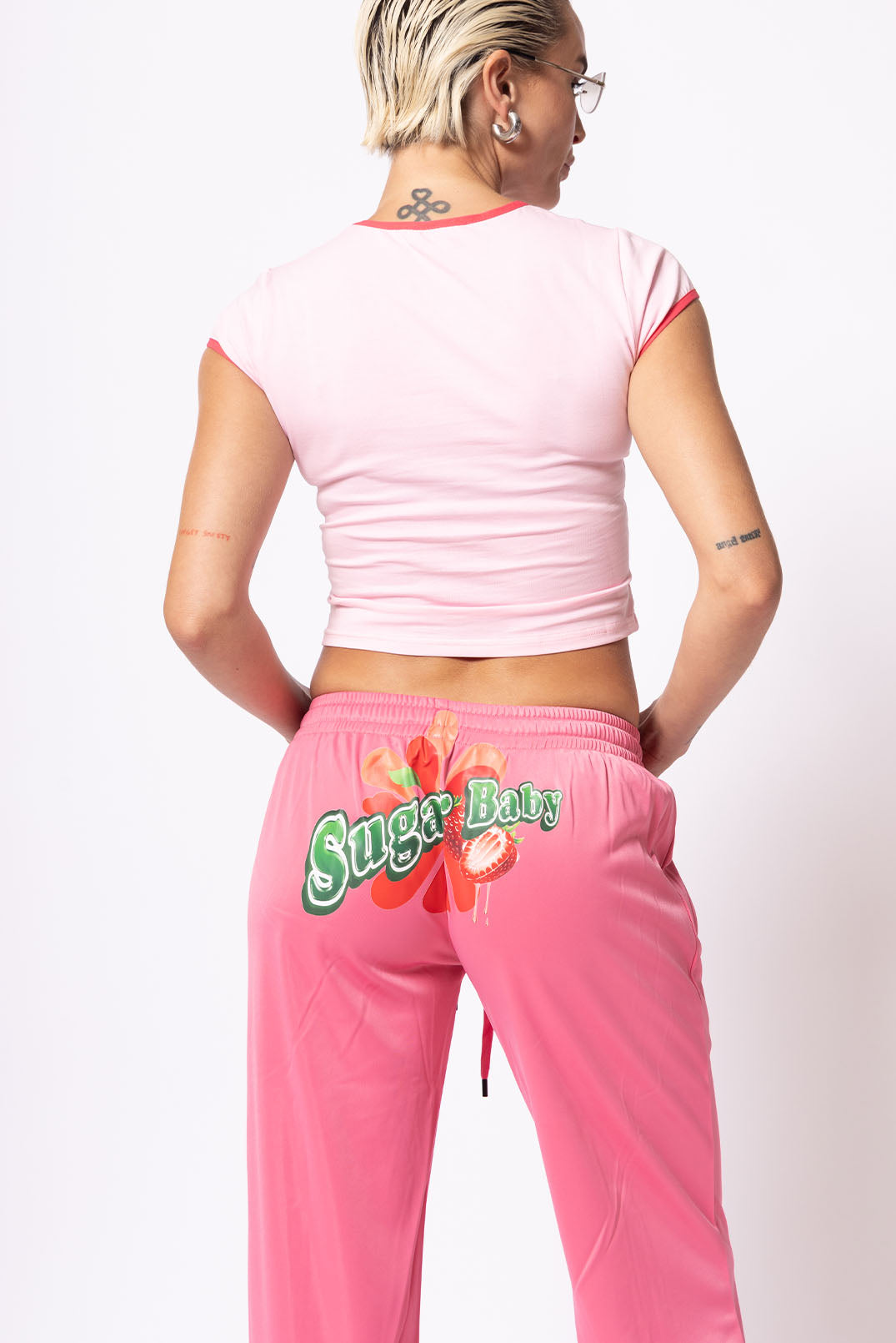 Sugar Baby - Hot Pink - Retro-Trainings-Loungehose